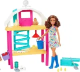 Barbie HGY88 – Hühnerhof Spielset mit Puppe (brünett) für 18,30 € inkl. Prime-Versand