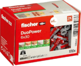 fischer DuoPower 6 x 30 Universaldübel 100 Stück für 3,97 € inkl. Prime-Versand